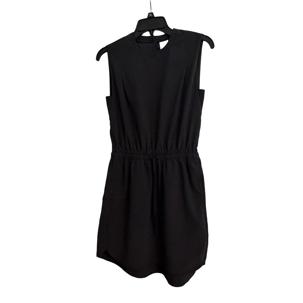 CALIA Women Black Sleeveless Athletic Dress Drawstring Waist Pockets Size XS